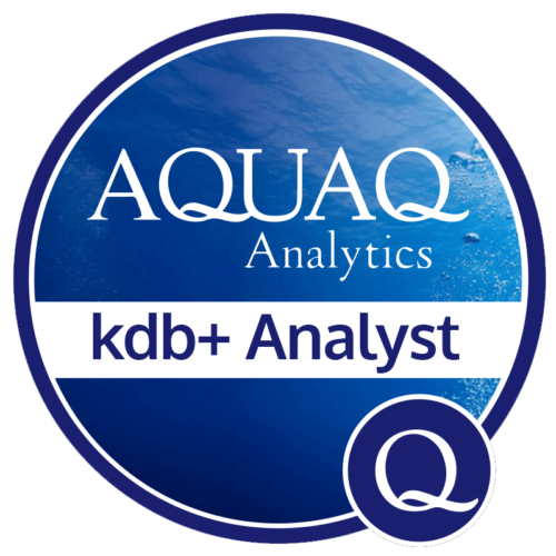 Aqua Q kdb+ Analyst Badge